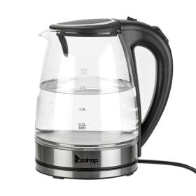 [Old Code: 93541003] ZOKOP HD-1857-A 110V 1200W 1.8L Electric Glass Kettle US Plug