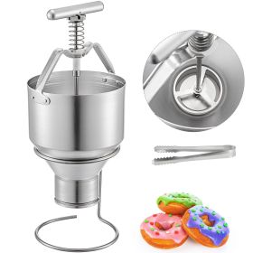 VEVOR Donut Depositor 5L Capacity Donut Dropper Hopper Food-Grade Aluminum Manual Donut Dispenser 6 Adjustable Thicknesses Donut Hopper with Stand Don