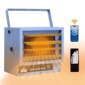 ZOKOP WiFi Smart Electric Garage Heater, 5000W Ceiling Mount Space Heater, 240-Volt Hard-Wired Heater Fan-Forced Shop Heater with Digital Thermostat