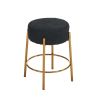 24" Tall, Round Bar Stools, Set of 2 - Contemporary upholstered dining stools for kitchens