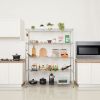 Warehouse, supermarket,kitchen,and other 5-layer heavy-duty adjustable shelves with wheels and adjustable feet