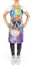 Boston Terrier Hippie Dawg Apron Cooking Kitchen Server Baking Crafts Gardening for Adult Women Men, Unisex, Large, Multicolor