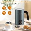 Frother for Coffee, Milk Frother, 4 IN 1 Automatic Hot and Cold Foam Maker, BIZEWO Stainless Steel Milk Steamer for Latte, Cappuccinos, Macchiato