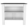 Rockaway 3-Shelf Kitchen Island White and Onix