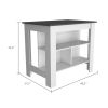 Rockaway 3-Shelf Kitchen Island White and Onix