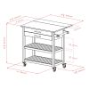 Langdon Kitchen Cart; Drop Leaf; Cappuccino and Natural