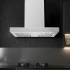 Wall Mount Range Hood 30 Inch 900CFM Vent Hood T Shape with Stainless Steel Stove Hood Split Type Permanent Grease Baffle Filter