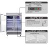 54"W Commercial Refrigerator 2 Section 2 Glass Door Stainless Steel Display Refrigerator 42.2 Cu.ft. Reach-in Merchandising Refrigerator Upright Fan C