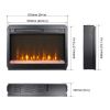 23 inch electric fireplace insert, ultra thin heater with crystal & realistic flame, remote control with timer, overheating protection,with sidelight