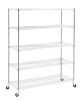 Warehouse, supermarket,kitchen,and other 5-layer heavy-duty adjustable shelves with wheels and adjustable feet