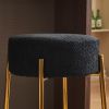 24" Tall, Round Bar Stools, Set of 2 - Contemporary upholstered dining stools for kitchens