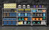 Warehouse, supermarket,kitchen,and other 5-layer heavy-duty adjustable shelves with wheels and adjustable feet