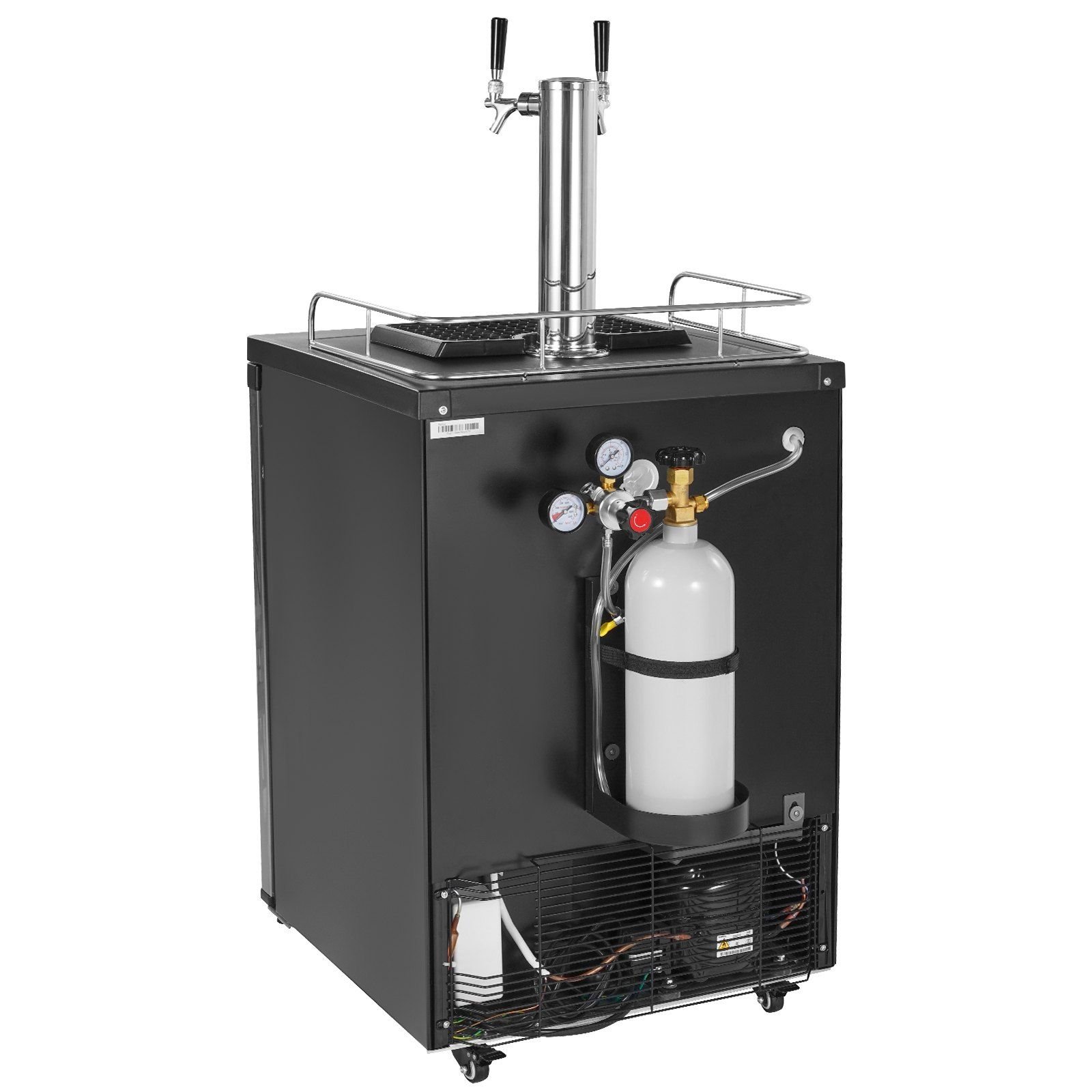 thumbnail image 2 of 21W 40 Gal / 152L Beer Kegerator – Full Size Keg Dispenser – Dual Stainless Steel Taps – Black – BF152-2 2 of 4