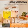 VEVOR Beverage Dispenser, 1 Gallon Drink Dispensers for Parties, 2PC, Glass Juice Dispenser with Stand, Stainless Steel Spigot
