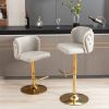 A&A Furniture,Swivel Barstools Adjusatble Seat Height, Modern PU Upholstered Bar Stools with the whole Back Tufted