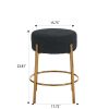 24" Tall, Round Bar Stools, Set of 2 - Contemporary upholstered dining stools for kitchens