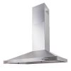 VEVOR Wall Mount Range Hood, Ductless Chimney-Style Kitchen Stove Vent, Stainless Steel Permanent Filter with 3-Speed Exhaust Fan, 2 Baffle Filters