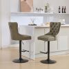 A&A Furniture,Aged and Retro PU Swivel Barstools Adjusatble Seat Height from 26-33 Inch