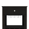 39" H black bar- coffee cart, Kitchen or living room cabinet storage, with 12 bottle racks, a central shelf with 1 Cup holders