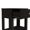 39" H black bar- coffee cart, Kitchen or living room cabinet storage, with 12 bottle racks, a central shelf with 1 Cup holders