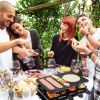 1300W Raclette Desktop Grill for 8People Non-Stick Reversible Electric Indoor Griddle with 8 Cheese Melt Pans Adjustable Temperature Dishwasher Safe K