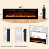 ZOKOP 60" Smart WiFi Electric Fireplace Insert, 1500W Wall Recessed/Mounted, Freestanding Fireplace Heater with Remote Control