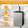 3.4 Cu.Ft Beer Kegerator Beverage Refrigerator with Casters Single Tap Direct Draw Beer Dispenser