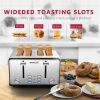 Toaster 4 Slice, Stainless Steel Extra-Wide Slot Toaster with Dual Control Panels of Bagel/Defrost/Cancel Function, 6 Toasting Bread Shade Settings