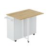 Multi-Functional Kitchen Island Cart with 2 Door Cabinet and Two Drawers,Spice Rack, Towel Holder, Wine Rack