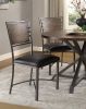 Industrial Style Metal Frame Chairs Set of 2, Faux Leather Seat Burnished Brown finish and Gray Metal Finish Rustic Style Dining Kitchen Furniture