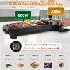 2 In 1 1300W Electric Hot Pot with Grill Smokeless Non-Stick Korean BBQ Grill Shabu Shabu Hot Pot with 5 Firepower Levels for 2-6 People