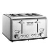 VEVOR Retro Stainless Steel Toaster, 4 Slice, 1625W 1.5'' Extra Wide Slots Toaster with Removable Crumb Tray 6 Browning Level