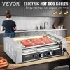 VEVOR Hot Dog Roller, 18 Hot Dog Capacity 7 Rollers, 1050W Stainless Steel Cook Warmer Machine with Dual Temp Control