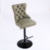 A&A Furniture,Aged and Retro PU Swivel Barstools Adjusatble Seat Height from 26-33 Inch