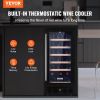 VEVOR Wine Cooler, 30 Bottles Capacity Under Counter Built-in or Freestanding Wine Refrigerator, Beverage Cooler with Blue LED Light, Single Door