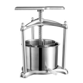 VEVOR Fruit Wine Press, 1.6 Gallon/6L, 2 Stainless Steel Barrels, Manual Juice Maker (Default: Default)