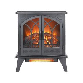 24 inch 3D Flame Electric Infrared Quartz Fireplace Stove with remote control (Color: as picture)