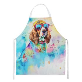 Cavalier Spaniel Hippie Dawg Apron Cooking Kitchen Server Baking Crafts Gardening for Adult Women Men, Unisex, Large, Multicolor (Default: Default)
