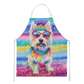 Westie Hippie Dawg Apron Cooking Kitchen Server Baking Crafts Gardening for Adult Women Men, Unisex, Large, Multicolor (Default: Default)