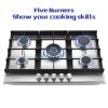 30 inch Gas Cooktop, Gas Stove Top with 5 High Efficiency Burners, Bulit-in Stainless Steel Gas Hob for Kitchen, NG/LPG Convertible Gas Stovetop