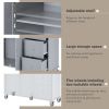 Rolling Mobile Kitchen Island with Solid Wood Top and Locking Wheels,52.7 Inch Width,Storage Cabinet and Drop Leaf Breakfast Bar,Spice Rack