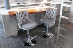 A&A Furniture,Swivel Velvet Barstools Adjusatble Seat Height from 25-33 Inch