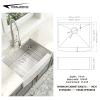 Farmhouse Apron Handmade Stainless Steel Kitchen Sink,Small Single Bowl Bar Sink with Strainer
