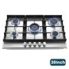 30 inch Gas Cooktop, Gas Stove Top with 5 High Efficiency Burners, Bulit-in Stainless Steel Gas Hob for Kitchen, NG/LPG Convertible Gas Stovetop