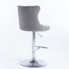 A&A Furniture,Swivel Velvet Barstools Adjusatble Seat Height from 25-33 Inch