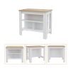Norfolk 2 Piece Kitchen Set, Kitchen Island + Upper Wall Cabinet , White /Walnut